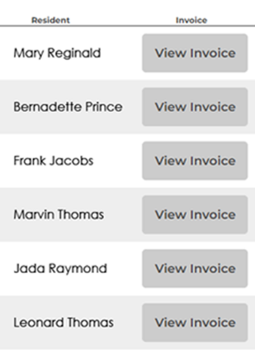 list of invoices